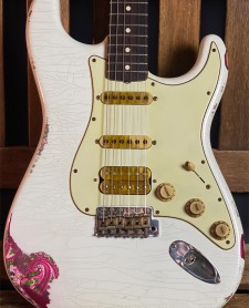 Fender Custom Shop Ltd Edition White Lightning 20 Olympic White Over Pink Paisley
